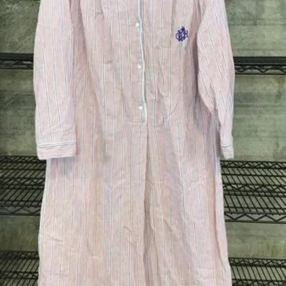 Vintage Christian Dior Red\White\Blue Pin Stripe Night Gown (+COA) size large - Picture 7 of 7